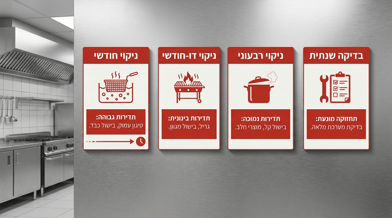 תדירות ניקוי ותחזוקת מנדפים במסעדה