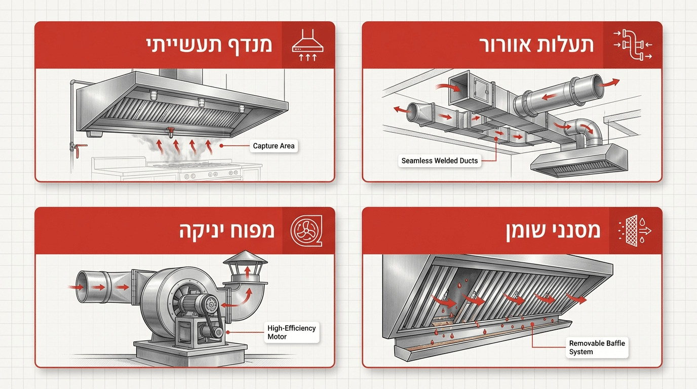 רכיבי מערכת נידוף מקצועית