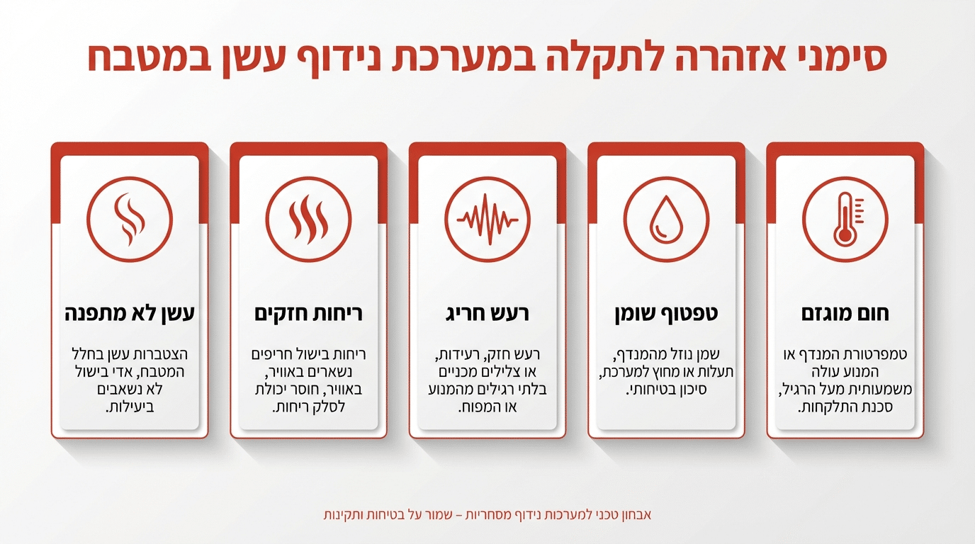 סימנים שמערכת הנידוף לא מתפקדת כראוי