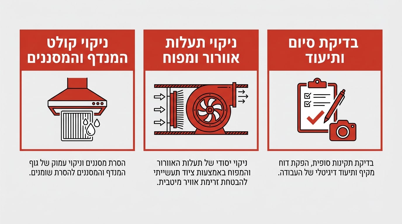 תהליך ניקוי מנדפים מקצועי שלב אחר שלב